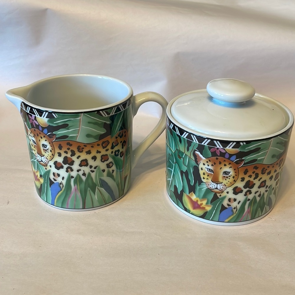 Sakura Magic Jungle Sugar & Creamer EUC